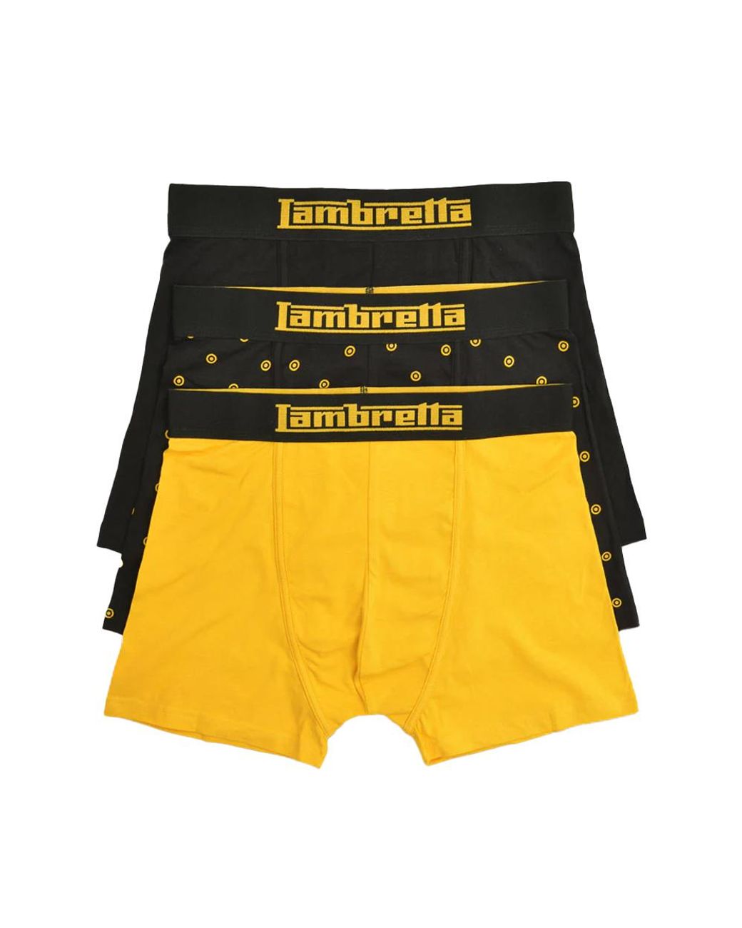 Lambretta Yellow Target Boxer Shorts (Pack Of 3) for men