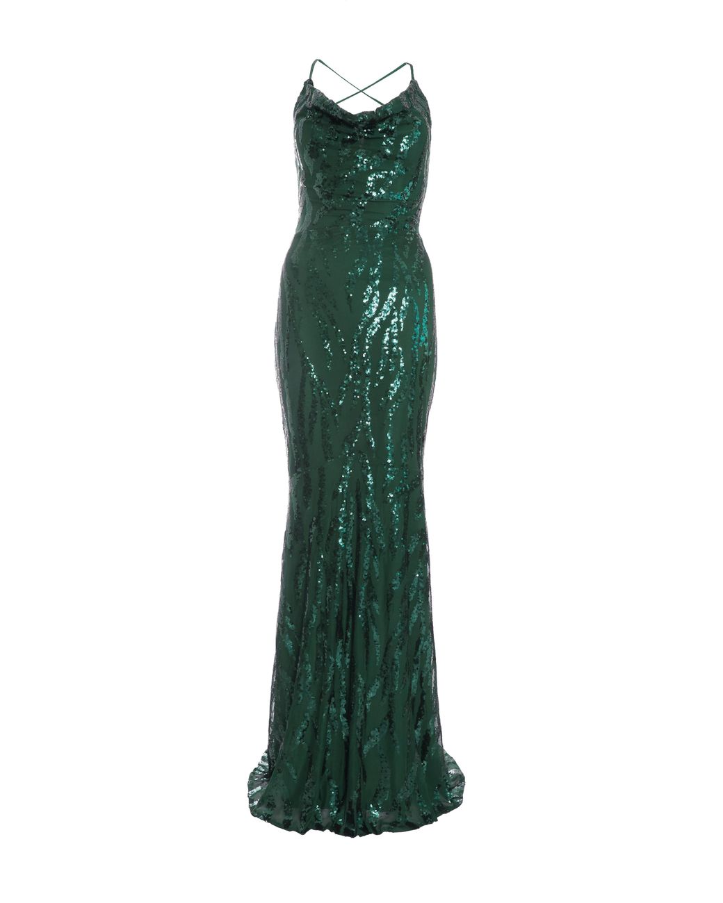 Quiz Sequin Cross Back Maxi Dress in Green | Lyst UK