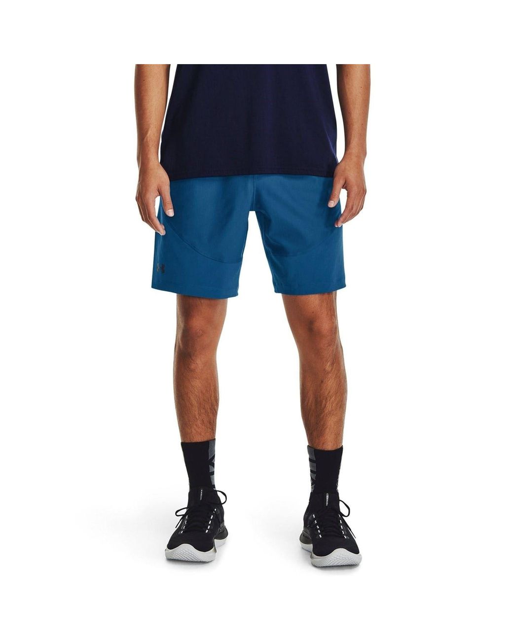 Under Armour Blue Unstp Hybrid Athletic Shorts for men