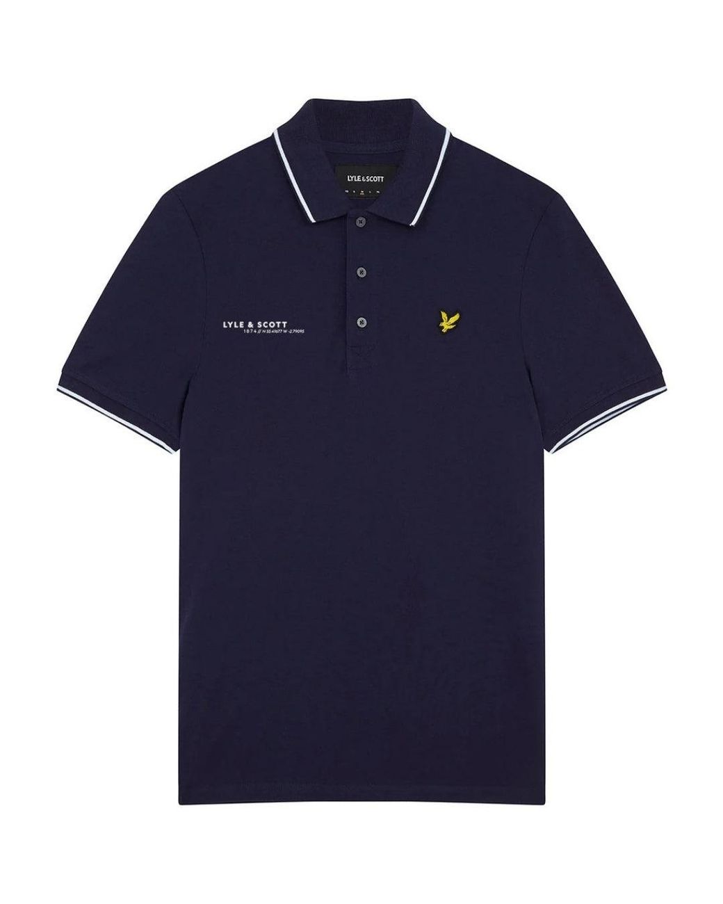 Lyle & Scott Blue Co-Ordinate Print Logo Short Sleeved Polo Shirt Cotton for men