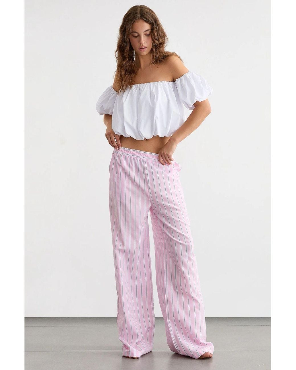 Hiccup White Cropped Balloon Sleeve Top