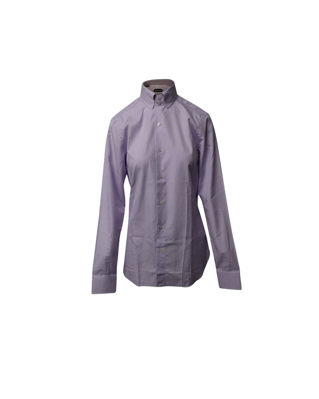 Tom Ford Purple Striped Long Sleeve Button Shirt for men