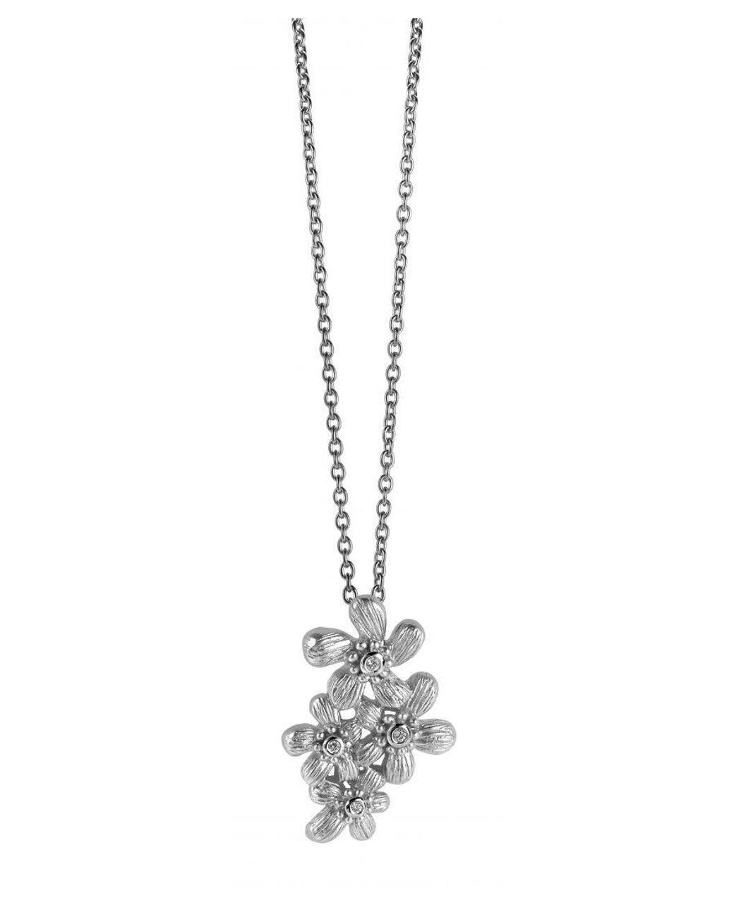 Orphelia Black 925 Sterling Chain With Pendant