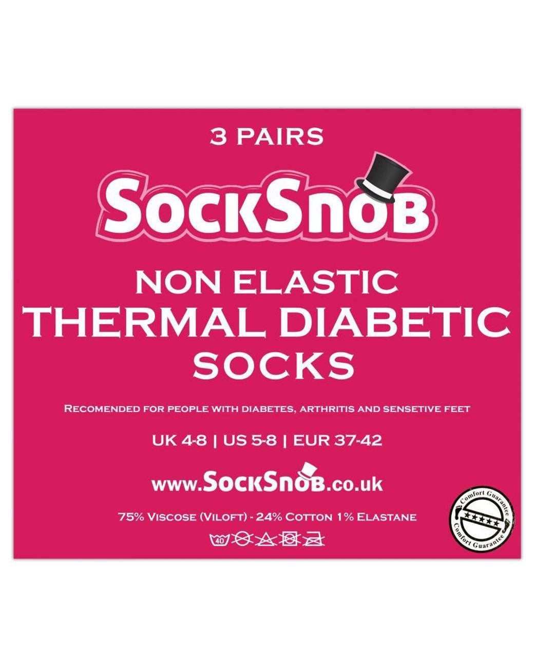 Sock Snob Blue 3 Pack Ladies Non Elastic Thermal Diabetic Socks For Poor Circulation