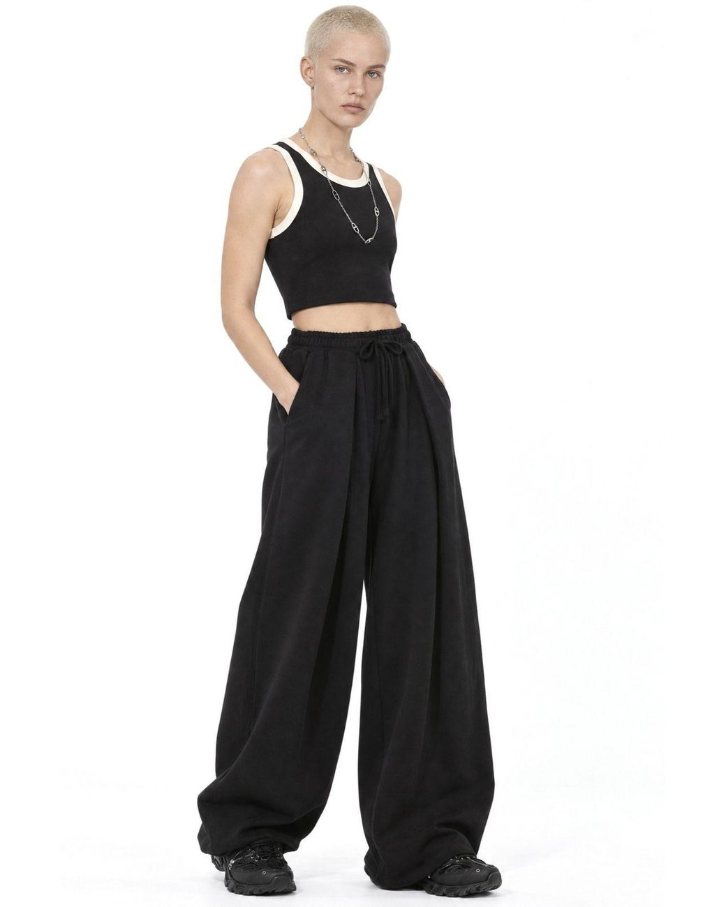 Busem Black Cotton Elastane Pants