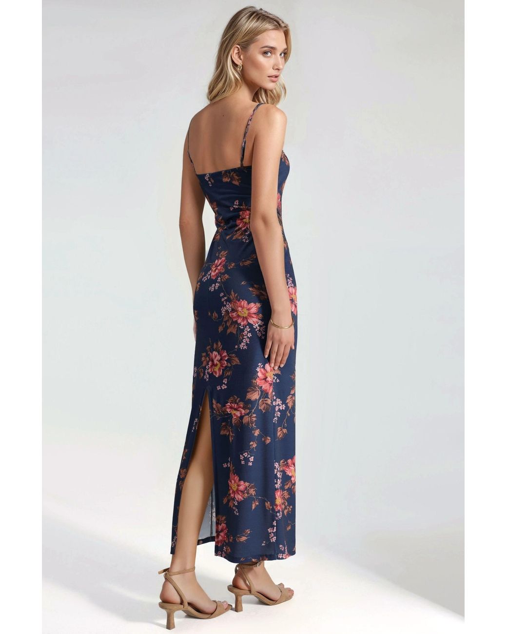 Hiccup Blue Floral Maxi Dress With Slit