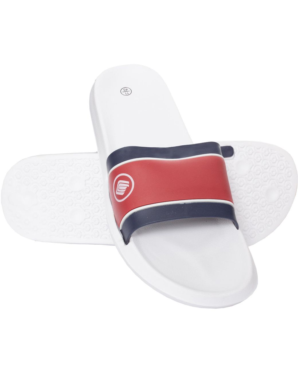 Enzo White Slip On Sliders for men