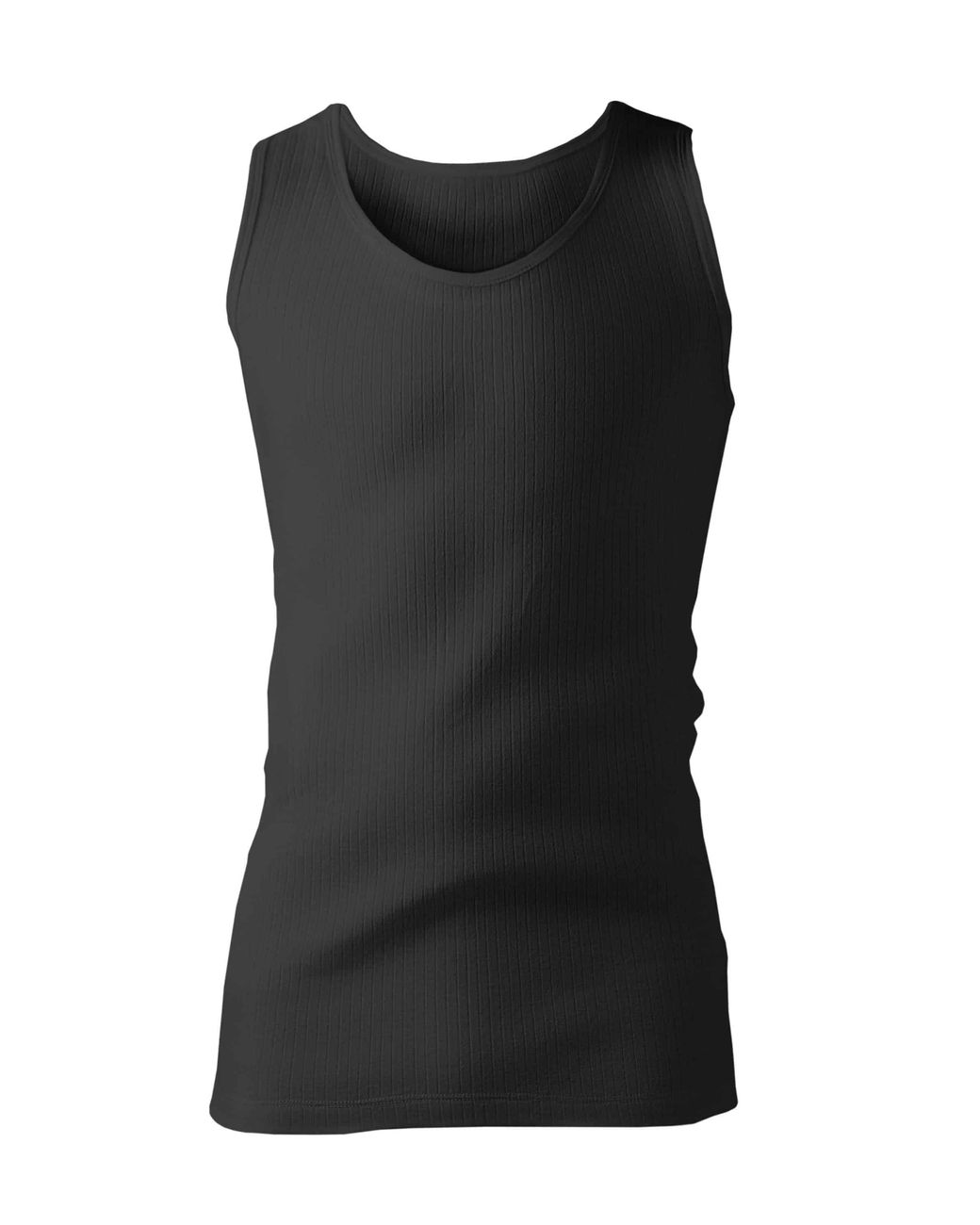 Heat Holders Black Cotton Thermal Underwear Sleeveless Vest for men