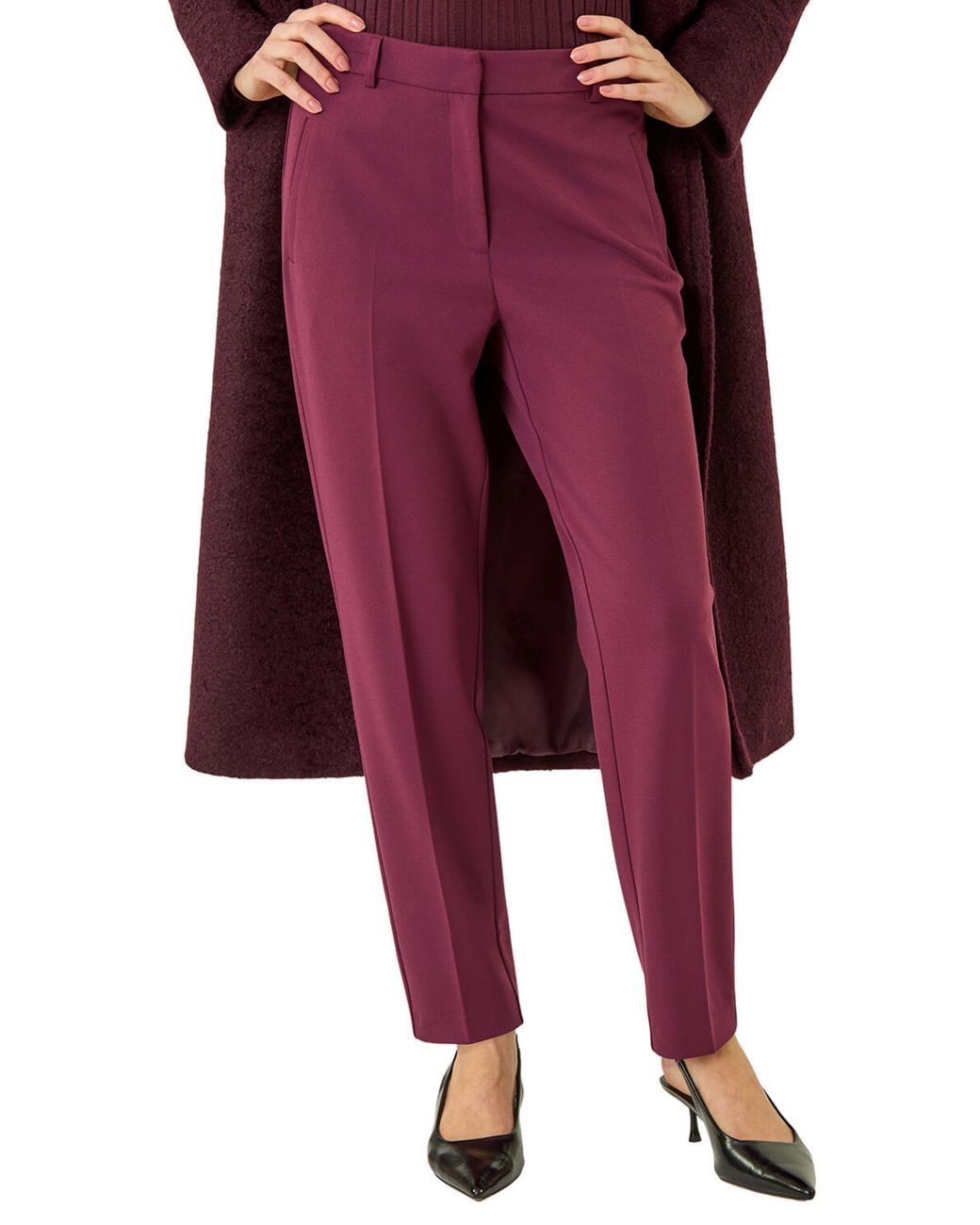 Roman Red Short Straight Leg Stretch Trouser