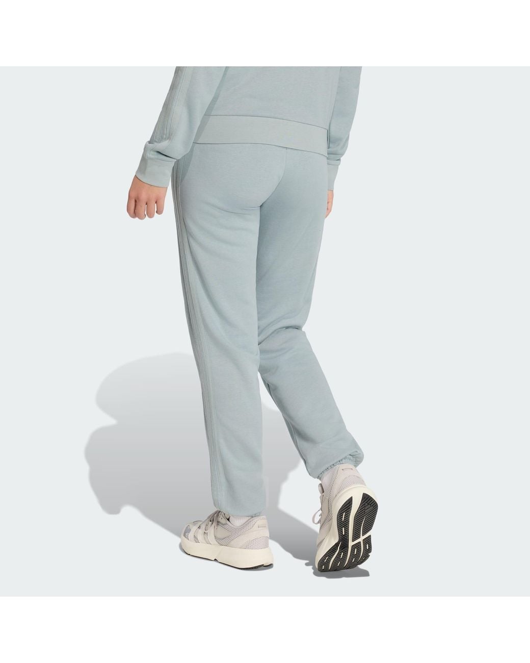 Adidas Blue Essentials 3-Stripes French Terry Cuffed Pants