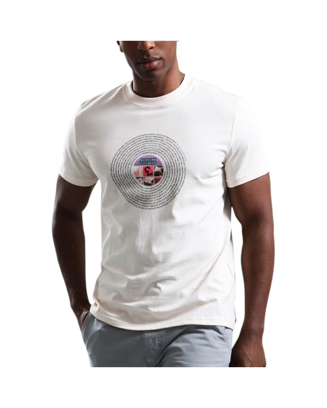 Weekend Offender Gray T Shirt Crew Neck Short Sleeve Entertainment Summer Tee for men