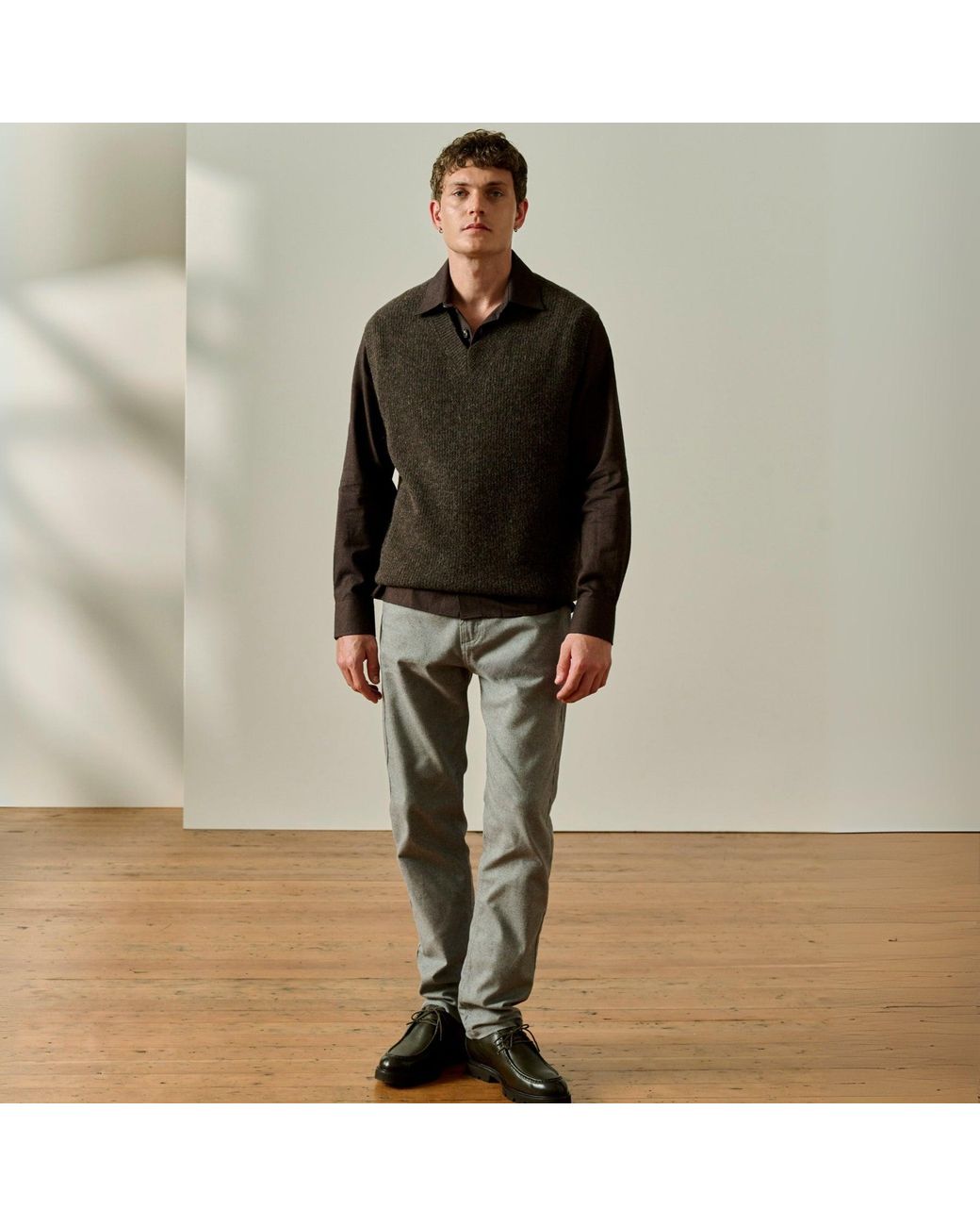 Oliver Sweeney Black Alpaca Wool Blend Vest for men