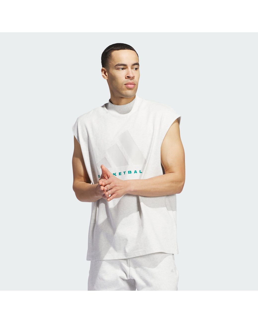 Adidas Originals White Basketball Sleeveless Tee (Gender Neutral)