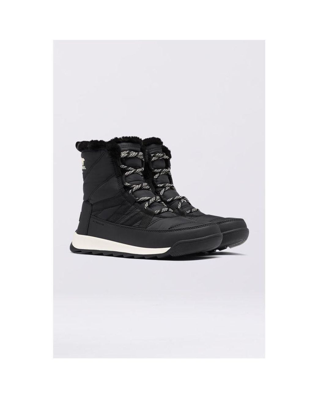 Sosandar Black Sorel Fleece Lined Lace Up Hiker Boot