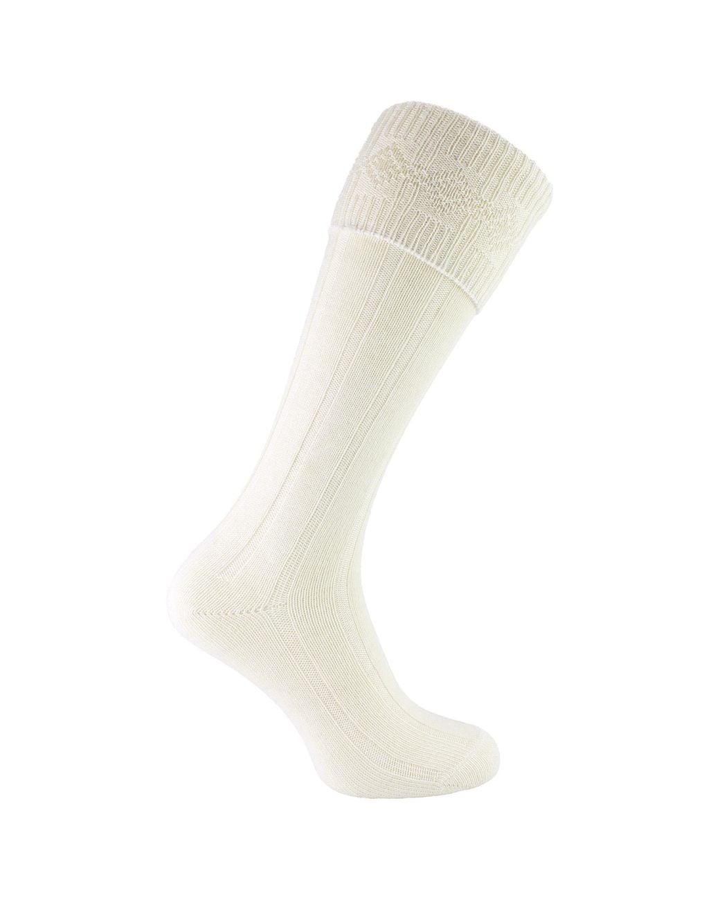 Sock Snob White 1 Pack Wool Long Knee High Kilt Socks for men