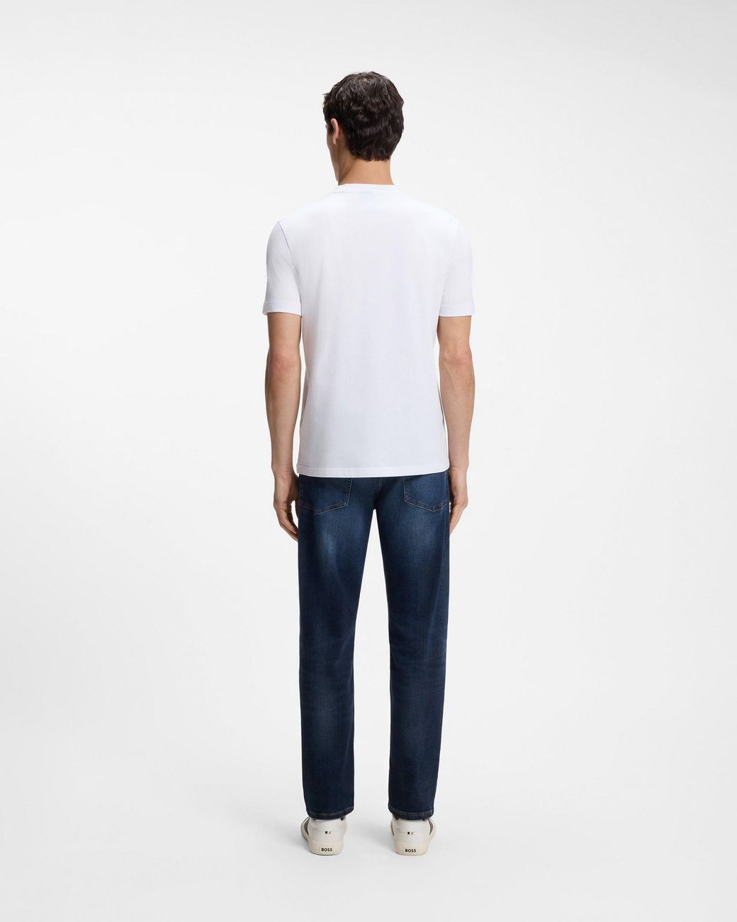 Boss White Regular Fit Short Sleeve Logo Detail T-Shirt for men