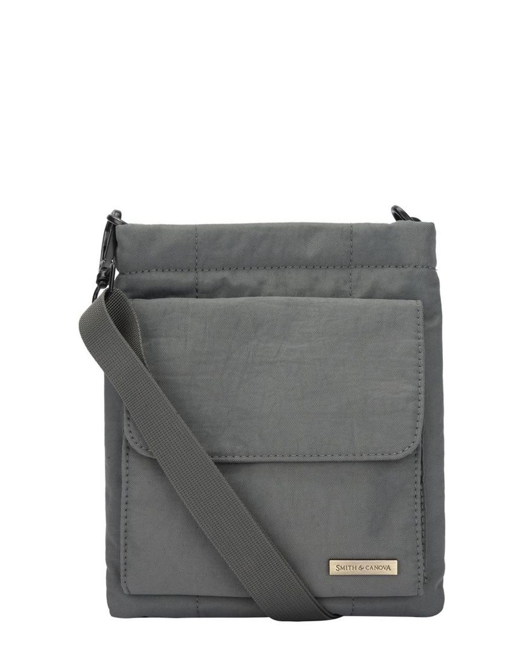 Smith & Canova Gray Portrait Nylon Crossbody Bag