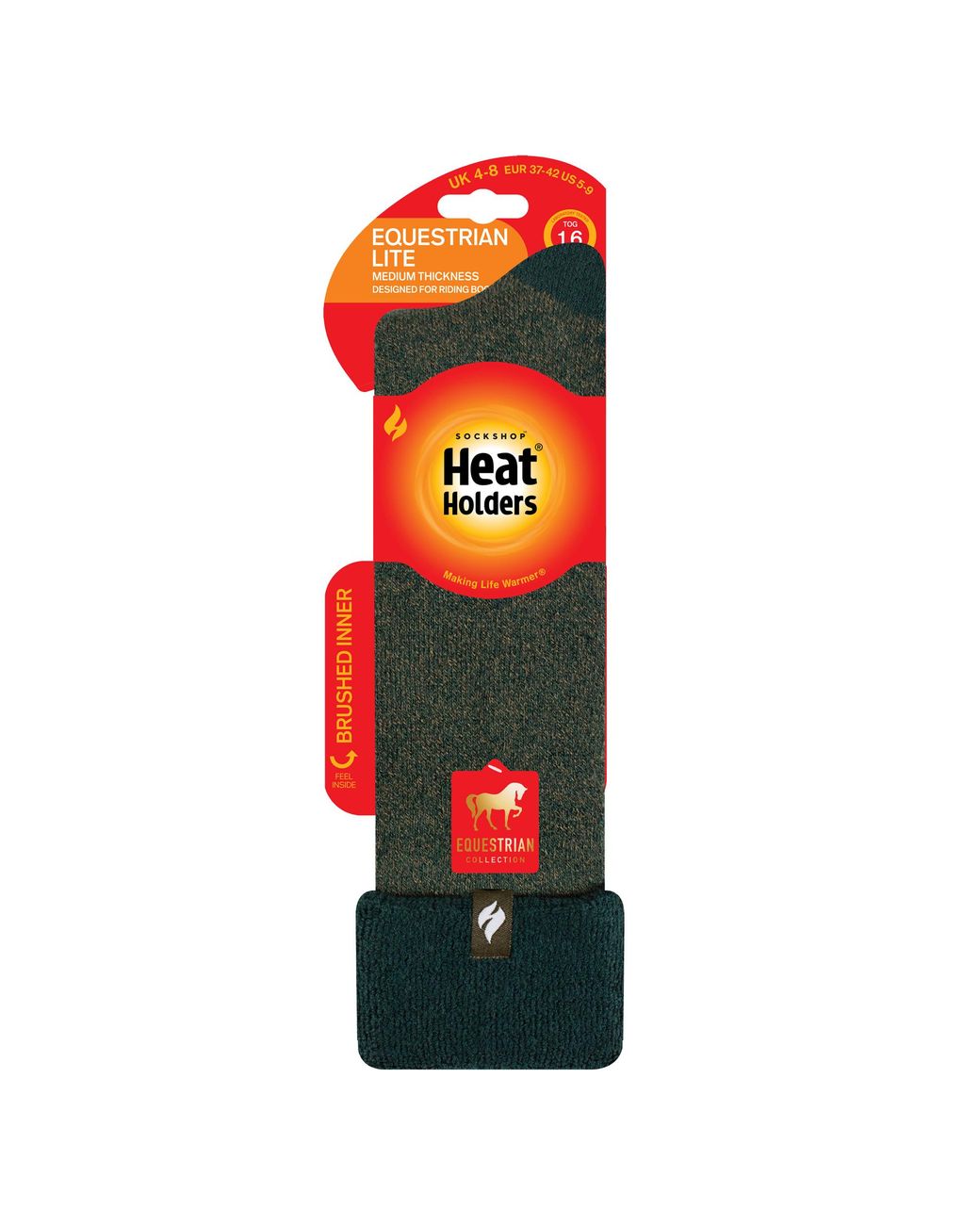 Heat Holders Green Ladies Thermal Long Wellington Boot Socks With Soft Brushed Lining