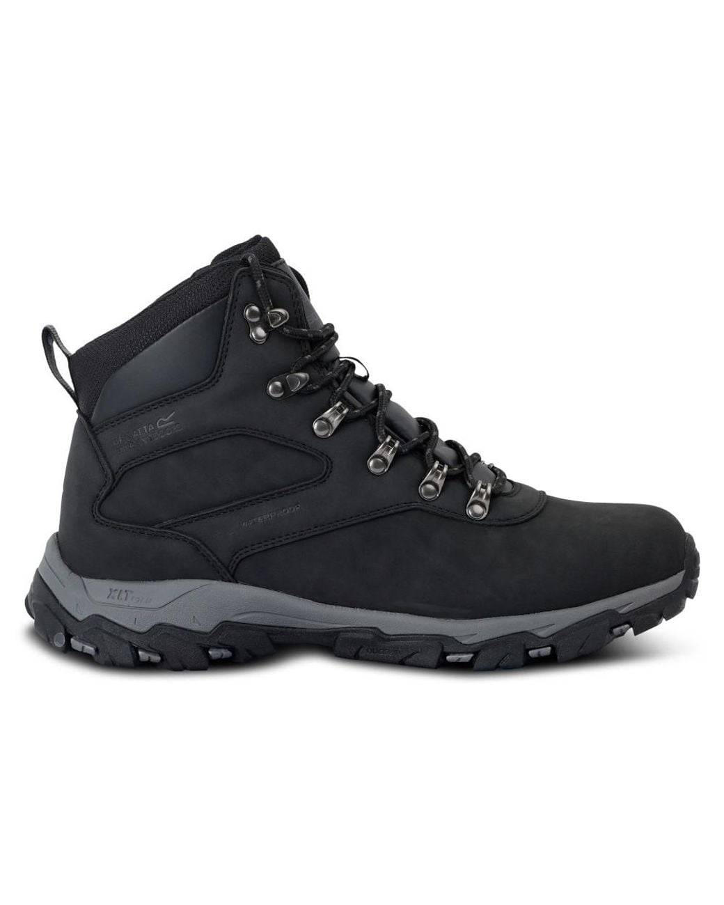 Regatta Black Holcombe Waterproof Leather Walking Boots for men