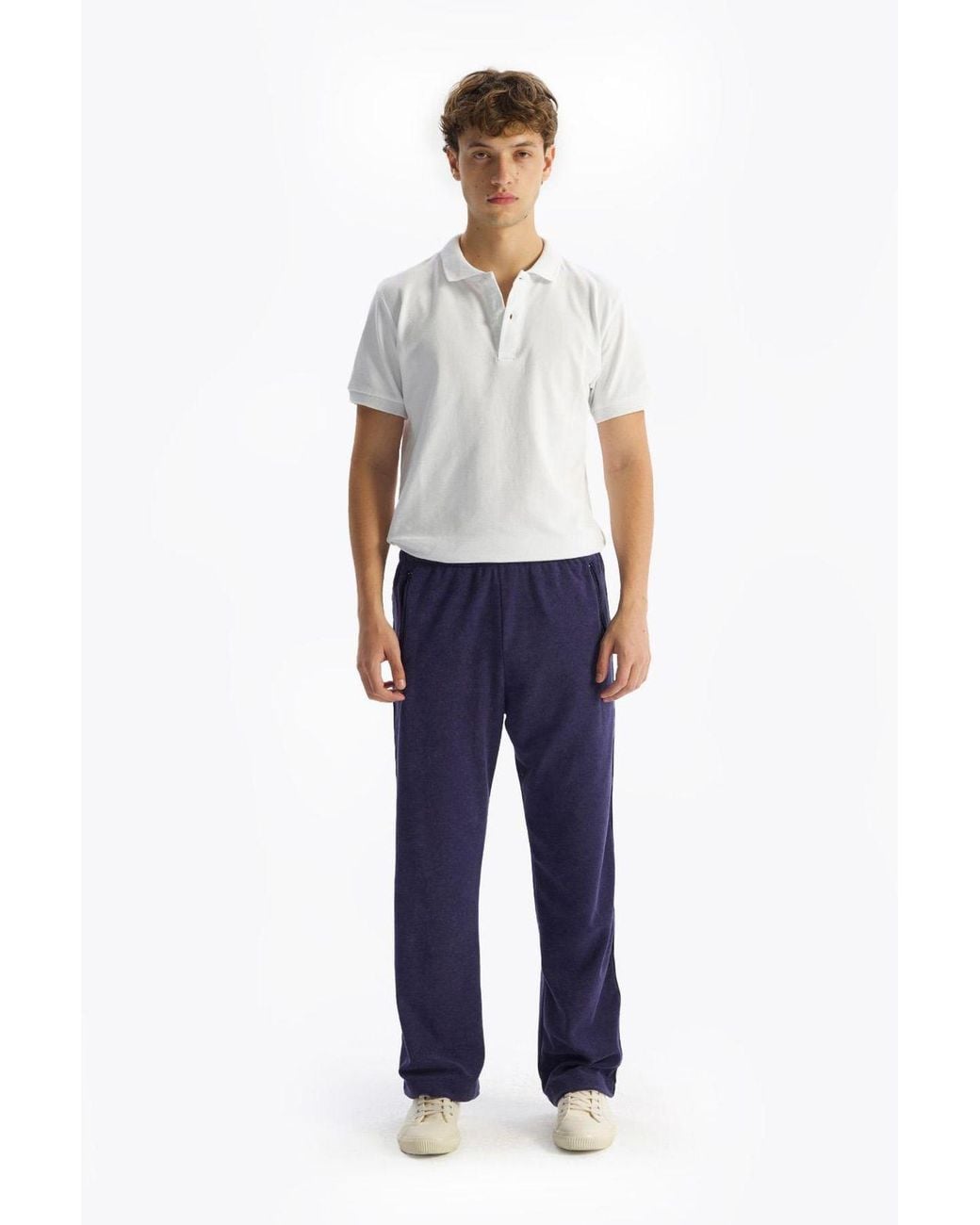 Giesto Blue Straight-Leg Knit Suit Pants for men