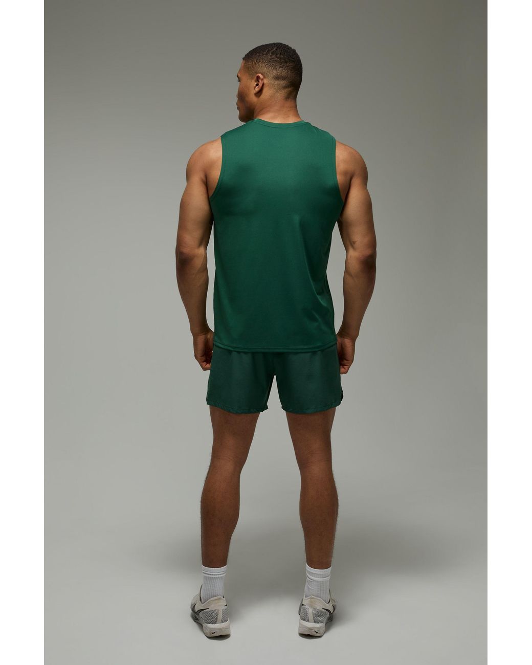 BoohooMAN Green Active Performance Regular Fit Tank for men