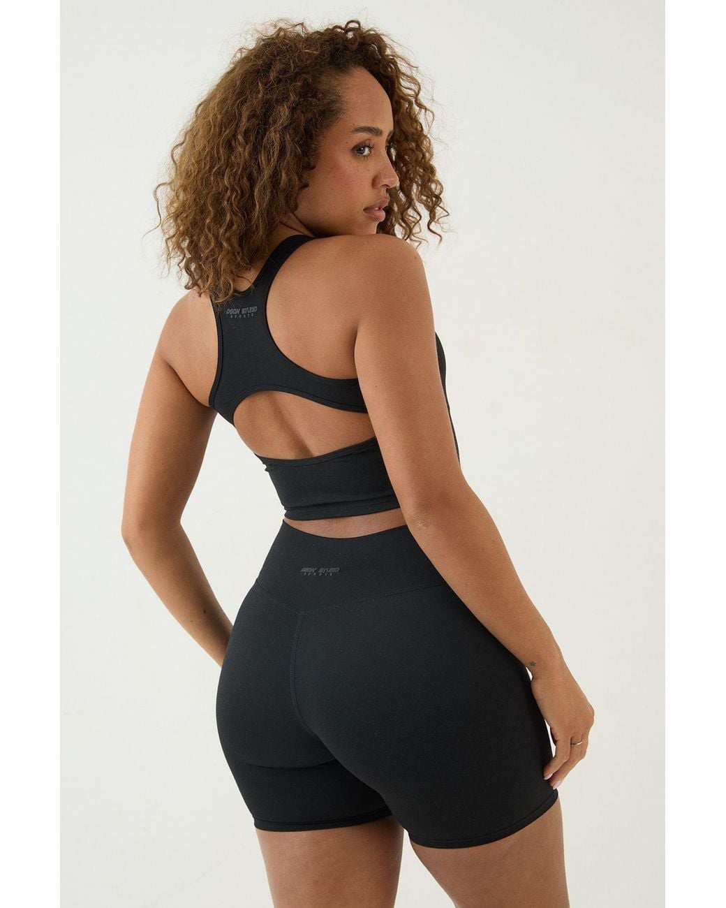 DSGN Studio Black Ultra Sculpt Cut Out Racer Back Sports Bra