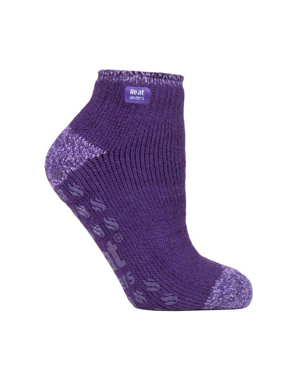 Heat Holders Purple Ladies 2.3 Tog Thermal Low Cut Ankle Slipper Socks