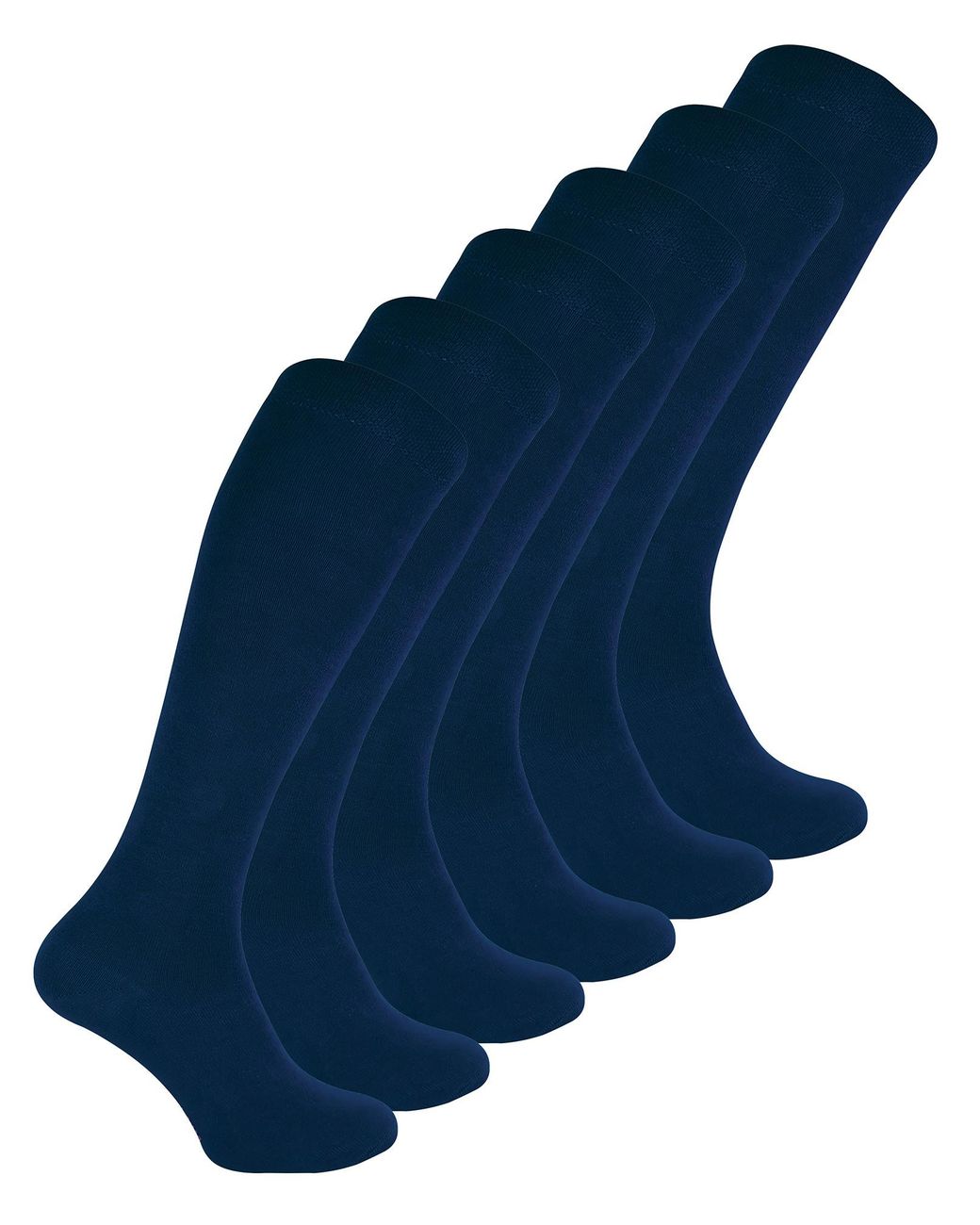 Sock Snob Blue 6 Pair Ladies Long Bamboo Socks