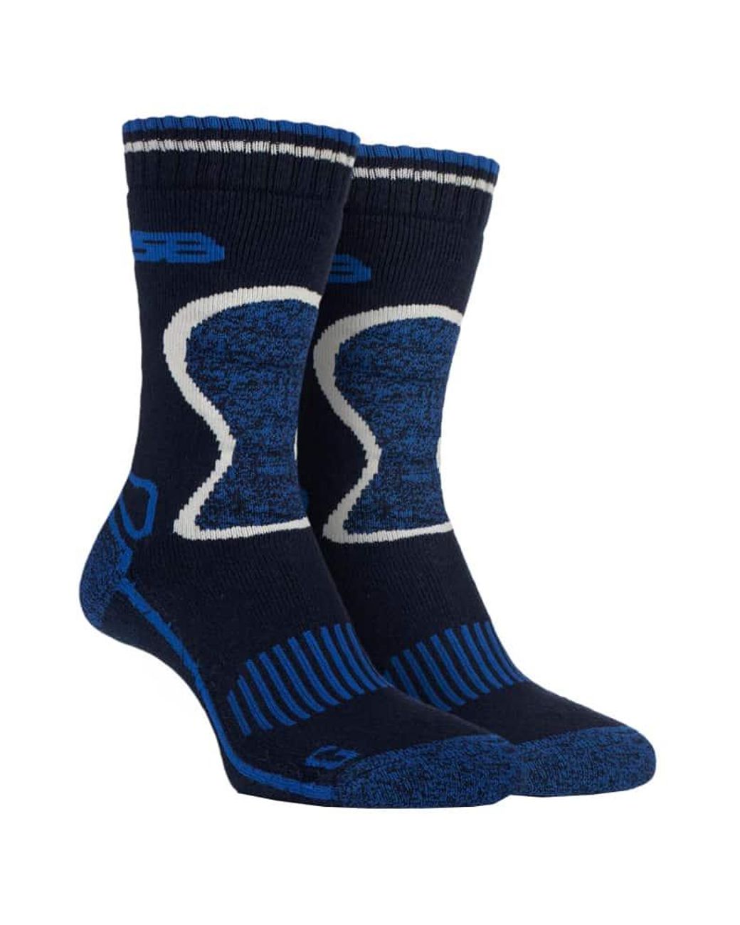 Storm Bloc Blue 2 Pairs Heavy Duty Winter Warm Padded Thermal Wool Blend Socks For Hiking for men