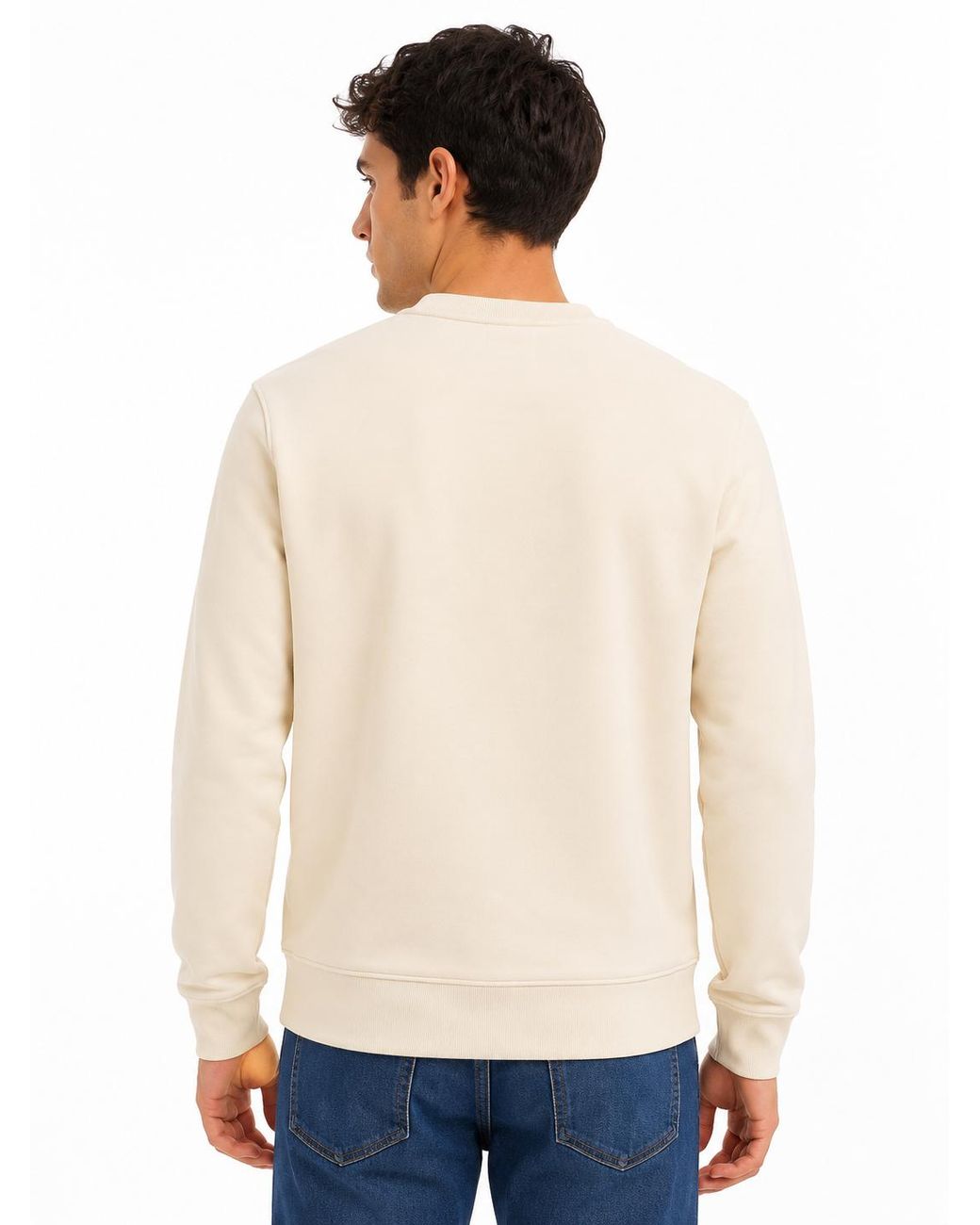 Jack & Jones Natural Crew Neck Sweatshirt Graphic Logo for men