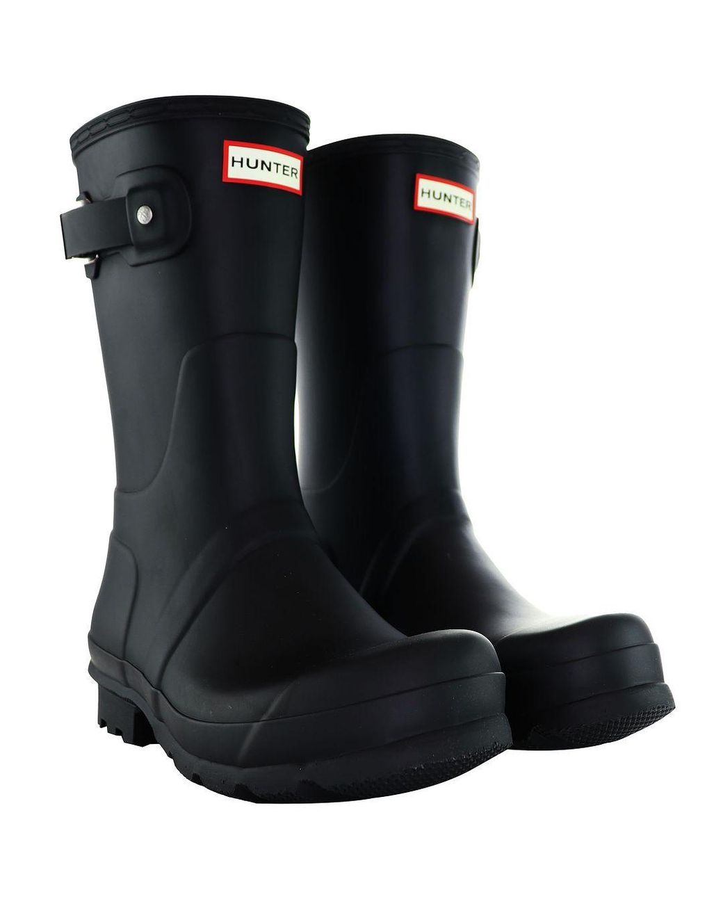 Hunter Black Backstrap Short Weellington Boots for men