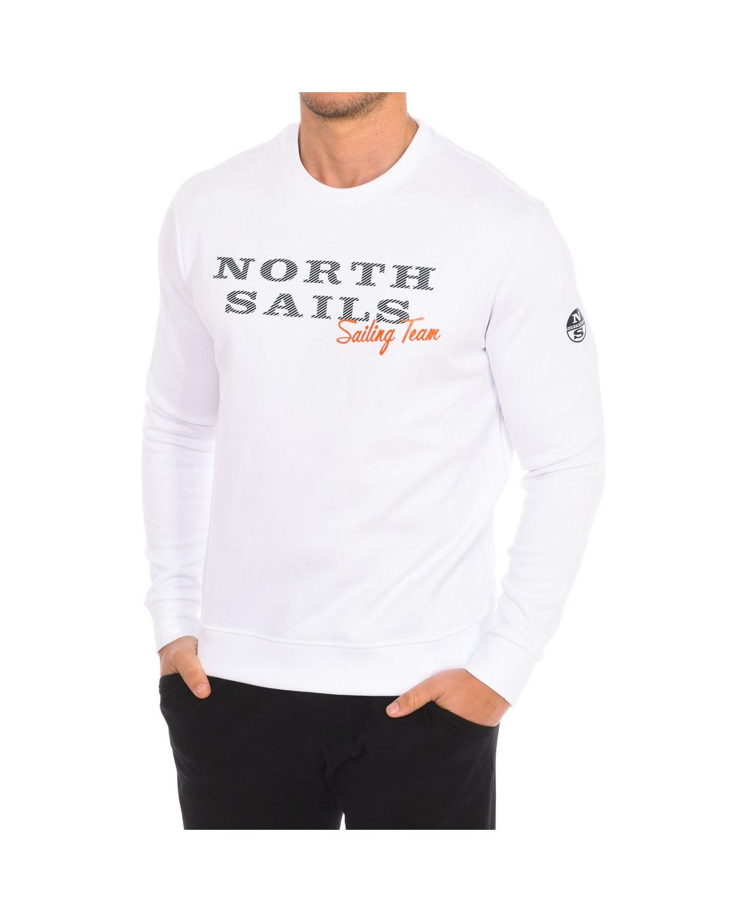 North Sails White Long-Sleeved Crew-Neck Sweatshirt 9022970 for men