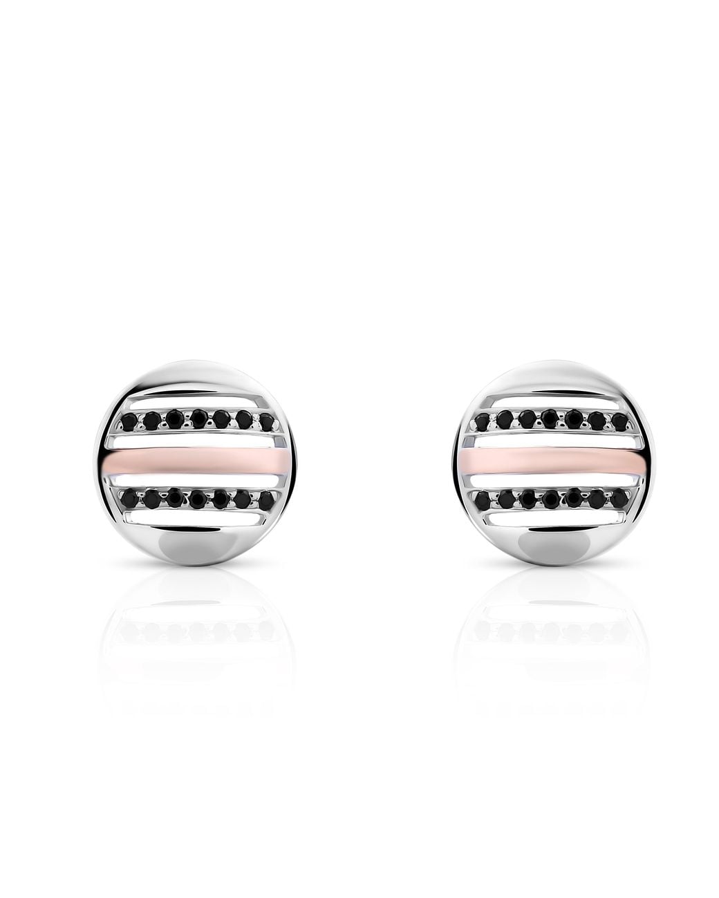 Orphelia Metallic 'Maxwell' 925 Sterling Stud Earrings