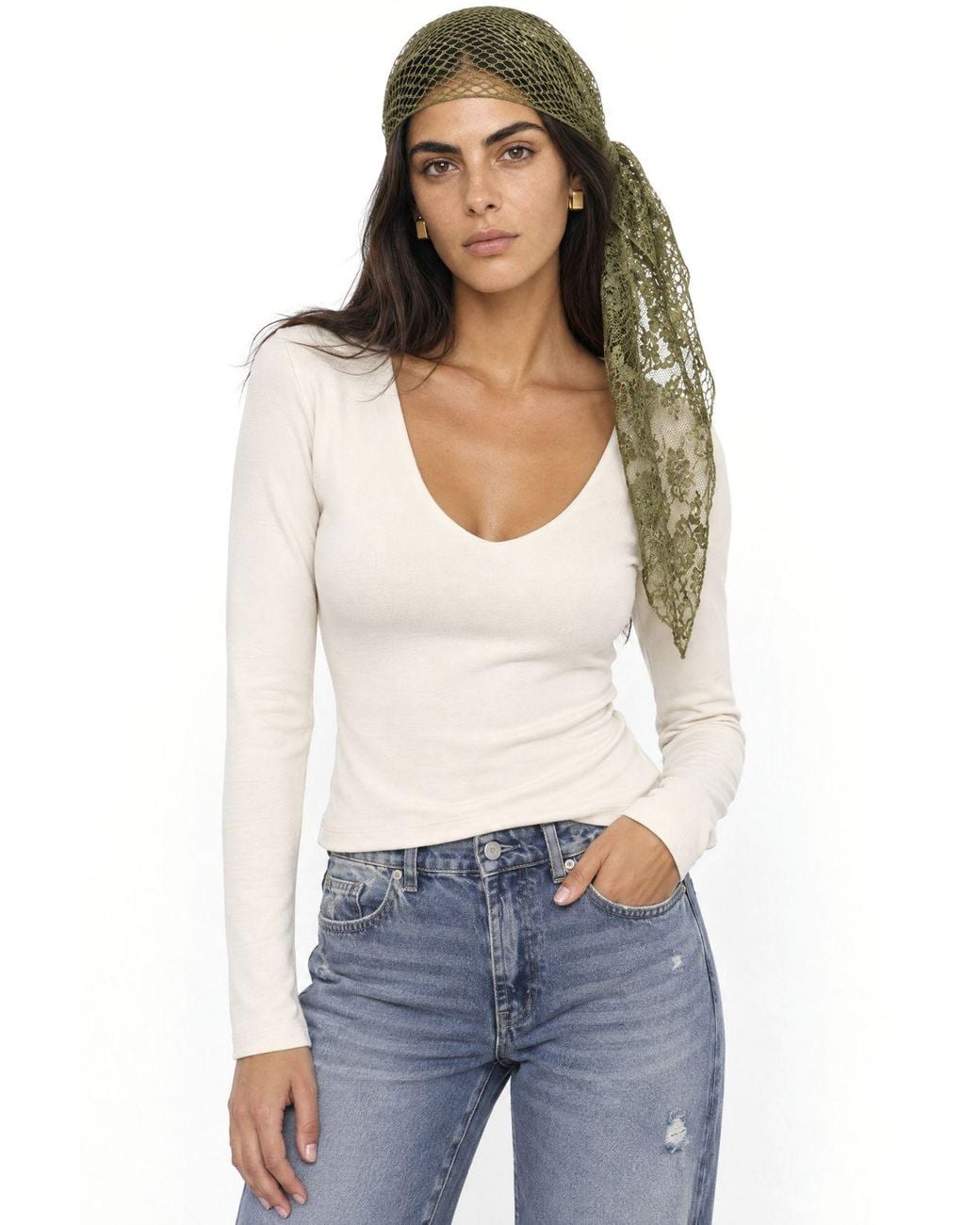 Busem White Modal-Cotton Blouse