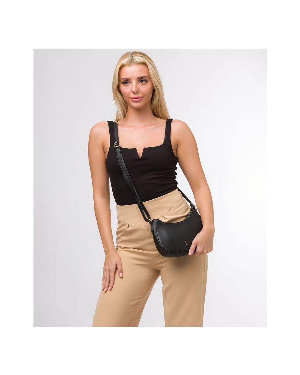 Cultured London Emelia Leather Cross Body Bag in Black Lyst UK