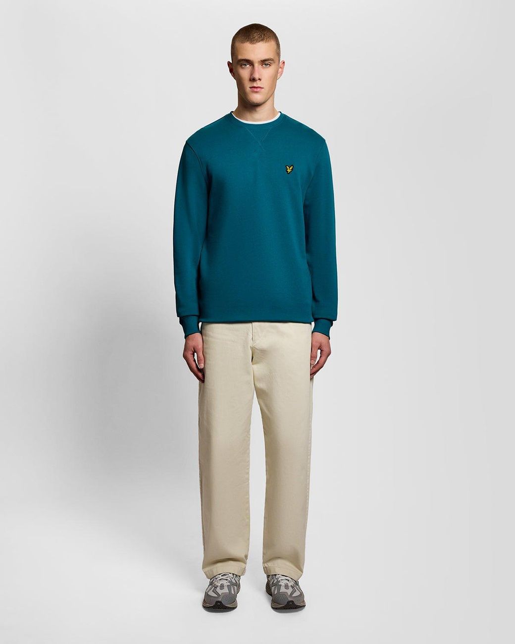 Lyle & Scott Blue Cotton Crew Neck Sweatshirt for men