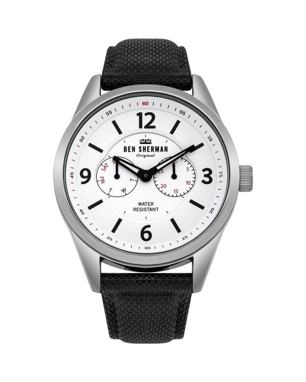 Ben Sherman Metallic Black Leather Watch for men
