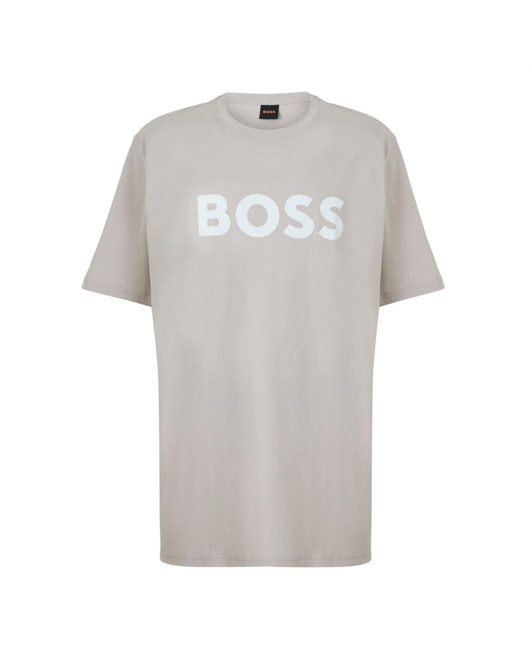 Boss Gray Thinking 1 T-Shirt, Signature Logo for men
