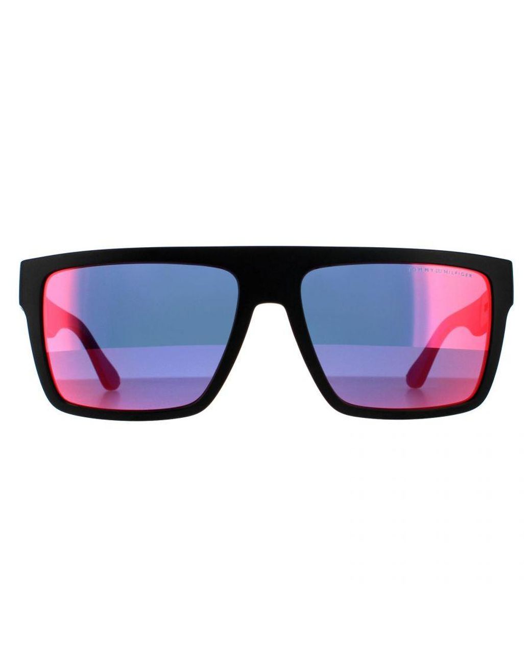 Tommy Hilfiger Blue Rectangle Matte Infrared Sunglasses for men