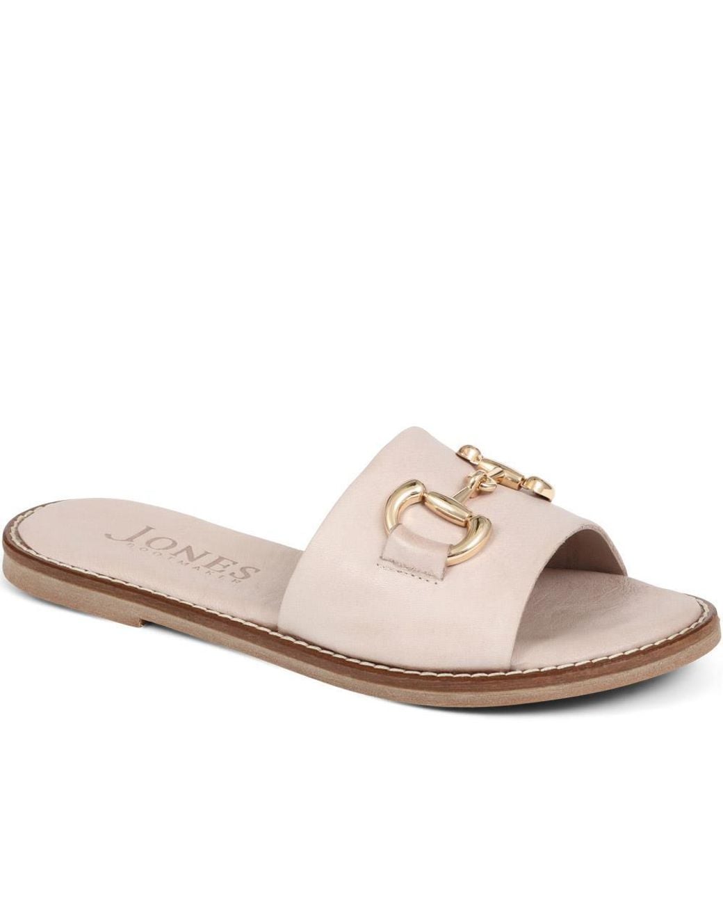 Jones Bootmaker Pink Emillina Leather Buckle Mule Sandals