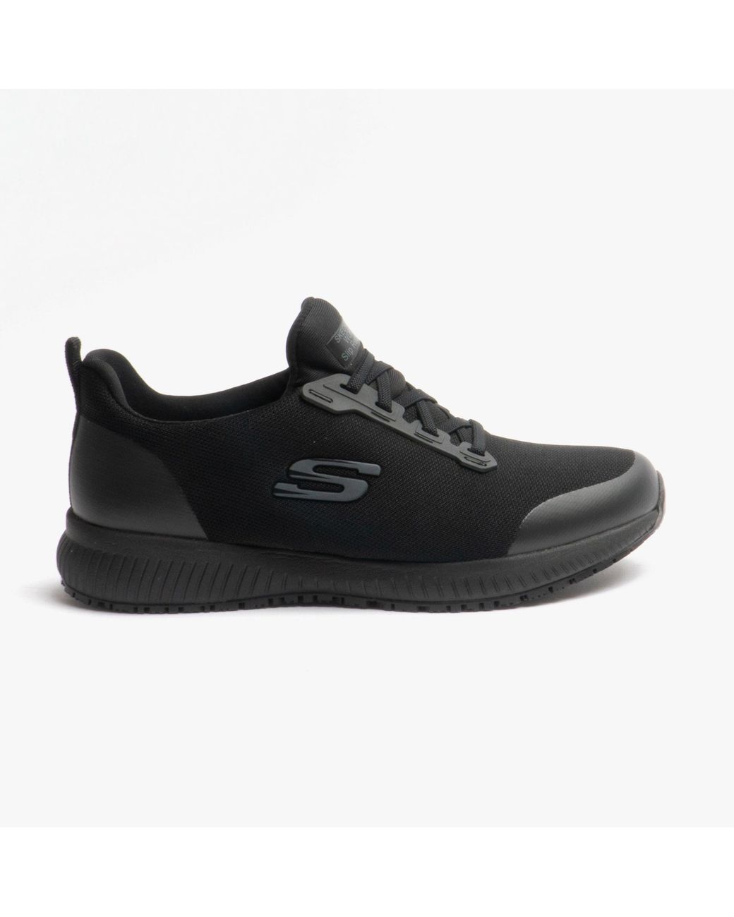 Skechers Black Squad Sr Ladies Occupational Trainers Textile