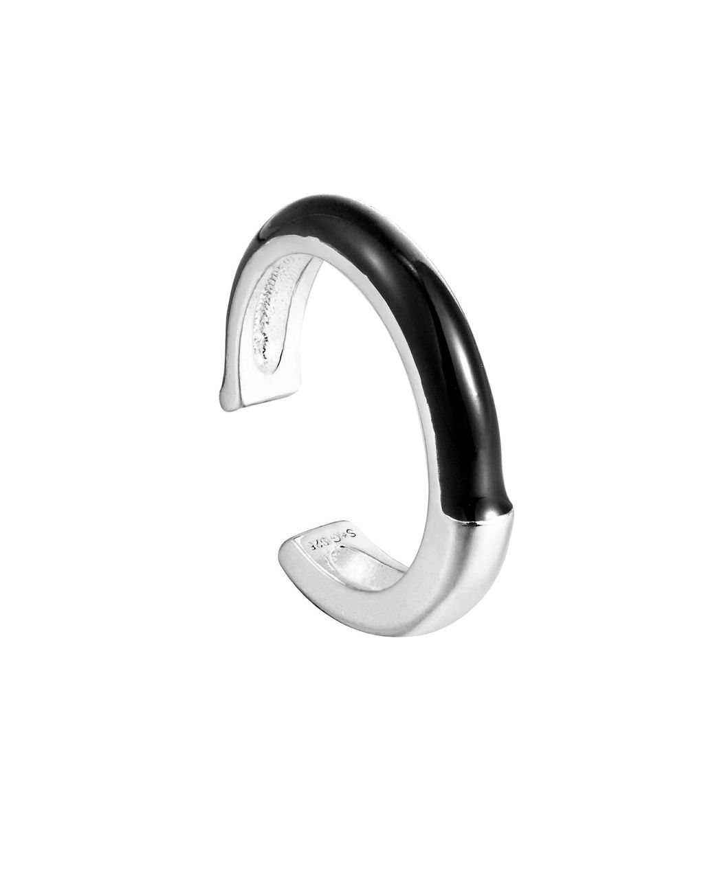 The Jewellery Stockroom Black Sterling Enamel Cuff Earring