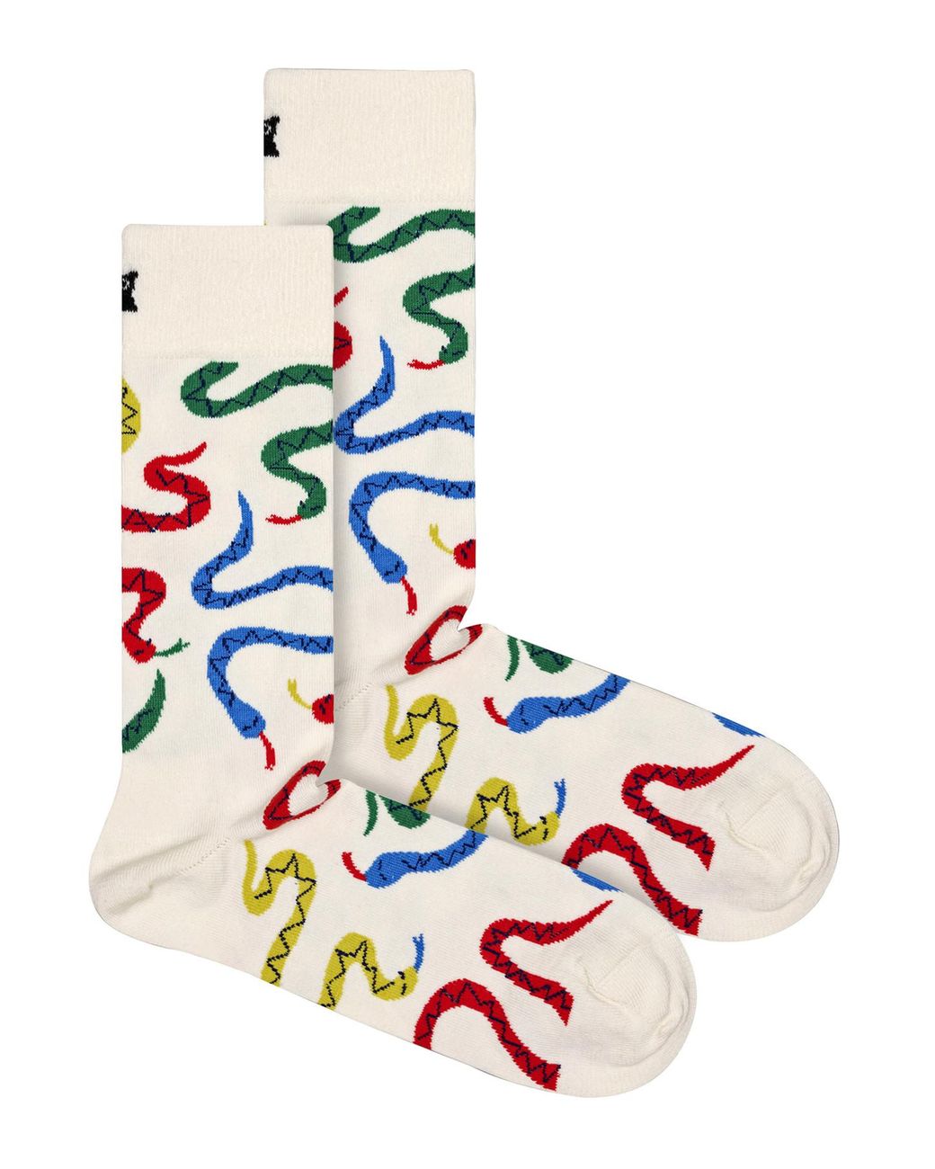 Happy Socks White Novelty Snakes Design