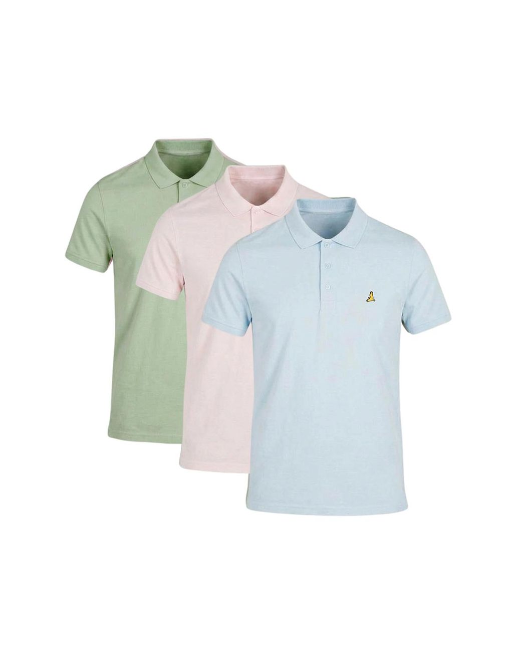Brave Soul Blue 3 Pack Cotton Jersey Polo Shirts for men