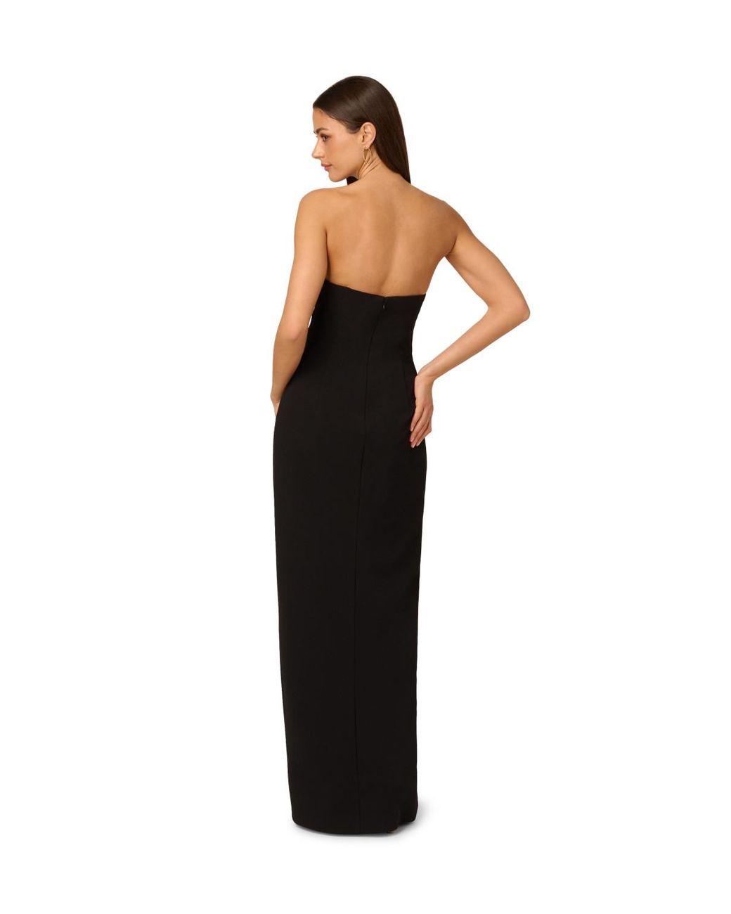 Adrianna Papell Black Knit Crepe Long Dress