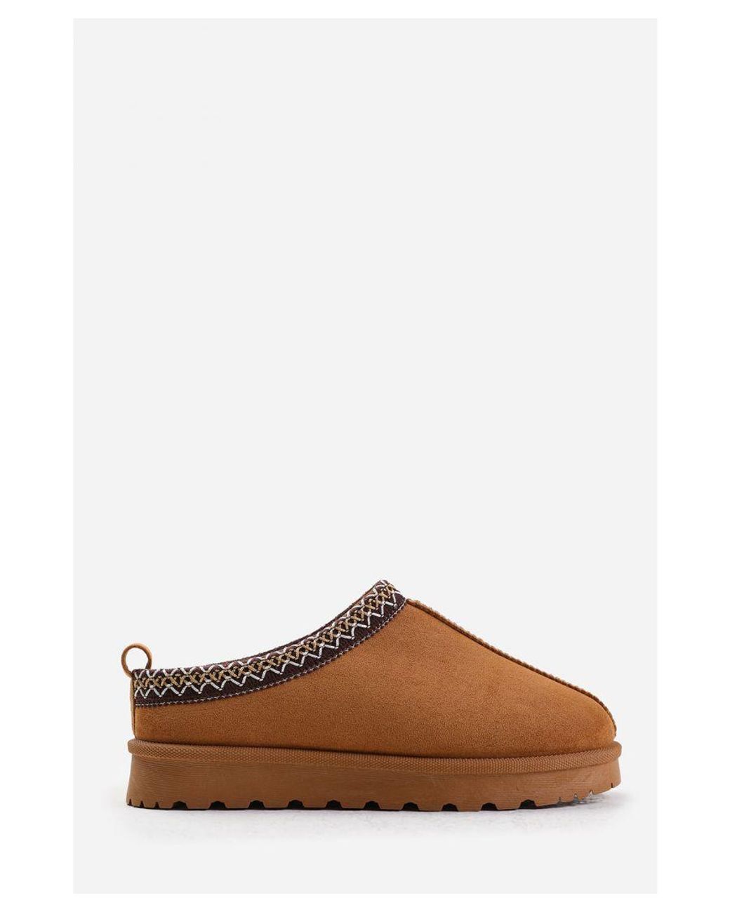 Where's That From Brown Wheres 'Oak' Aztec Detail Faux Fur Lining Mini Boots