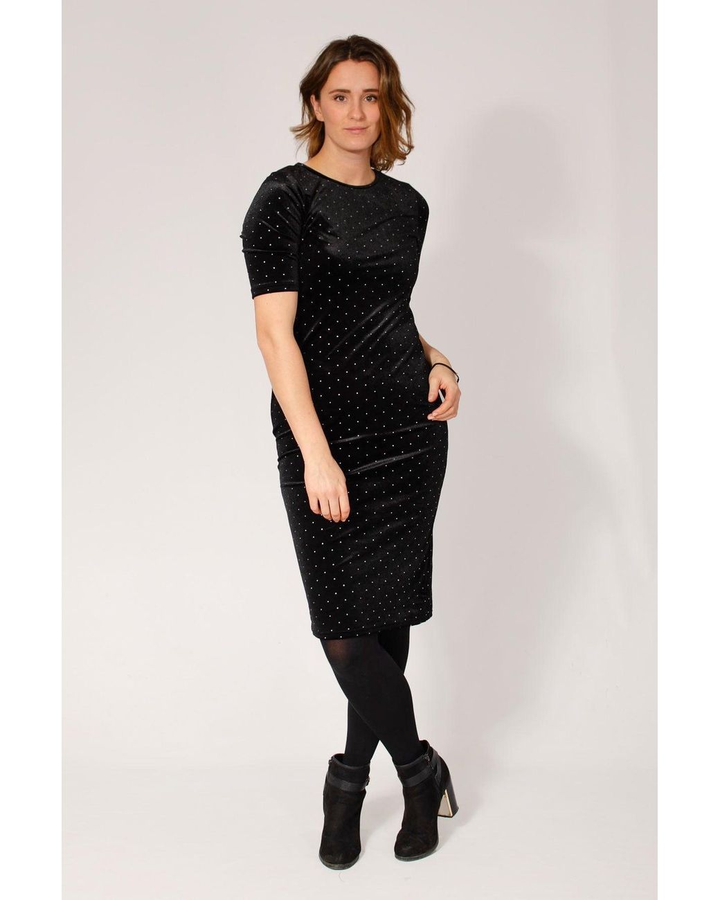 Forever 21 Black Velvet Sparkle Dress