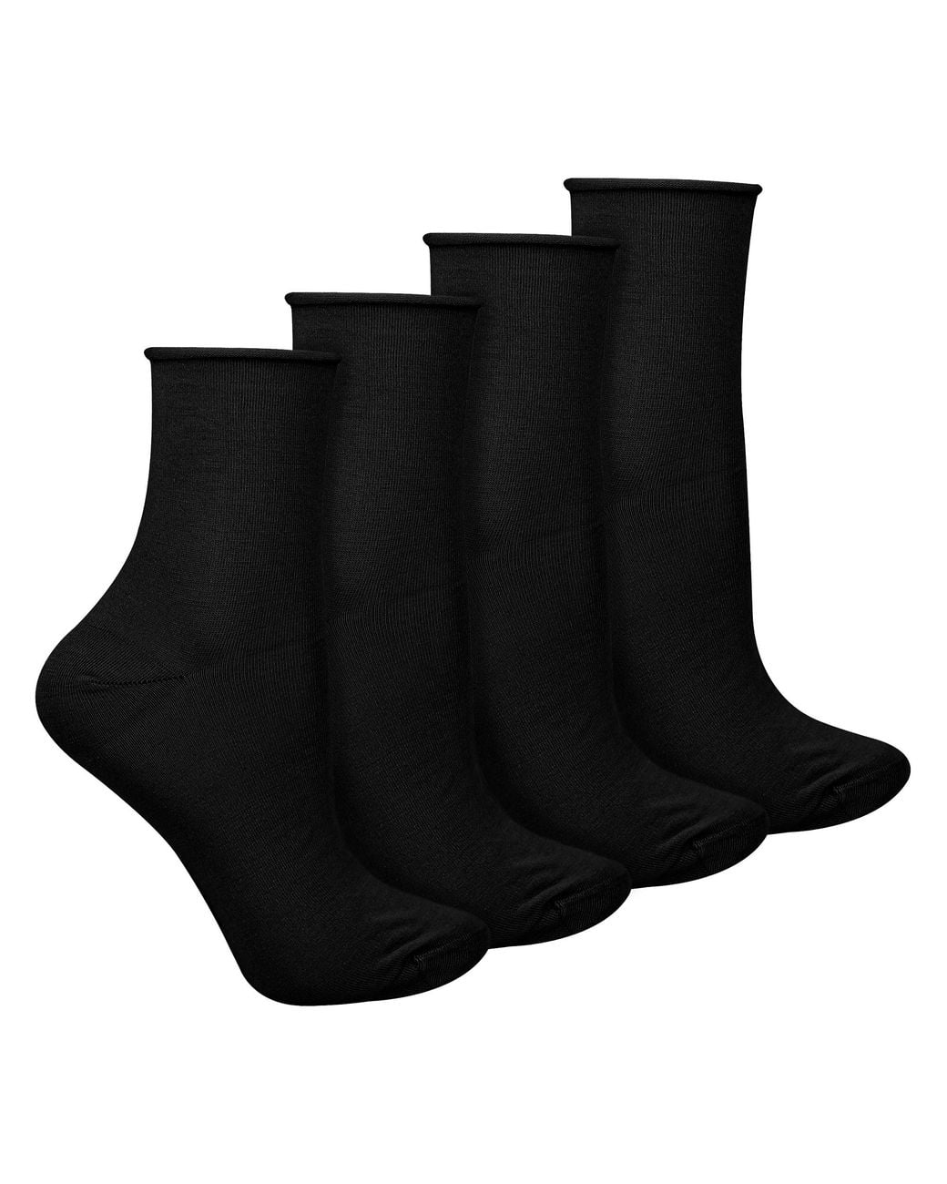 Steve Madden Black 4 Pairs Ladies Bamboo Sensory Socks