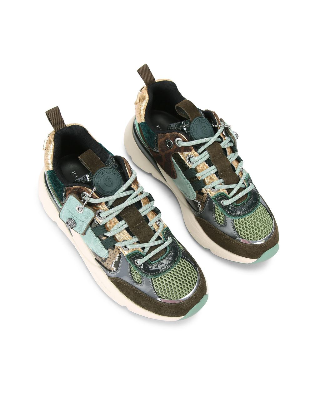 Kurt Geiger Green Leather Runner Sneakers