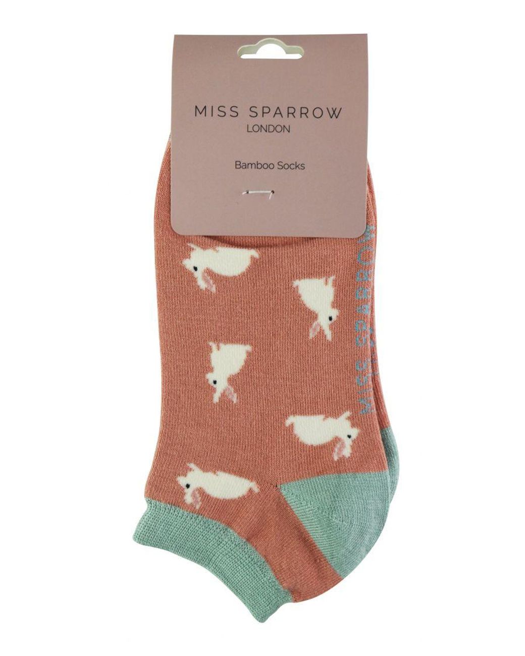 Miss Sparrow Brown Ladies Bamboo Trainer Socks